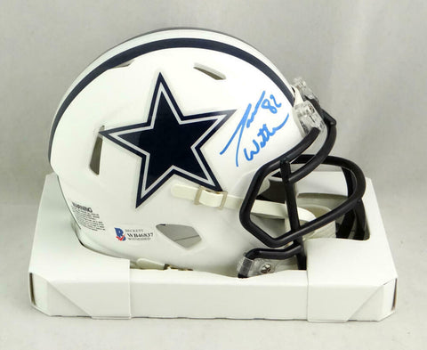 Jason Witten Signed Dallas Cowboys Flat White Mini Helmet- Beckett *Baby Blue