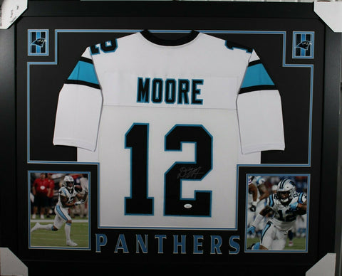 DJ D.J. Moore (Panthers white SKYLINE) Signed Autographed Framed Jersey JSA