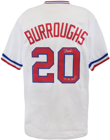 Jeff Burroughs Signed White Custom Baseball Jersey w/74 AL MVP - (SCHWARTZ COA)