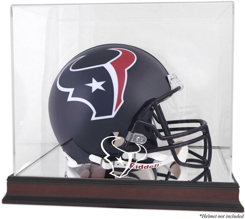 Texans Mahogany Helmet Logo Display Case with Mirror Back-Fanatics