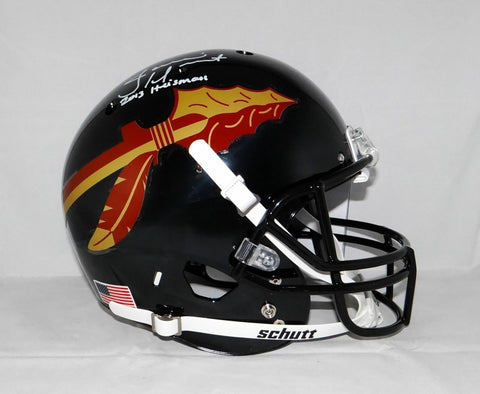 Jameis Winston Heisman Autographed *W Seminoles F/S Black Helmet- JSA W Auth