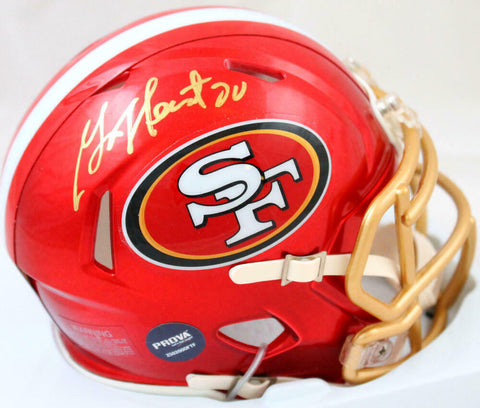 Garrison Hearst Autographed 49ers Flash Speed Mini Helmet-Prova *Gold
