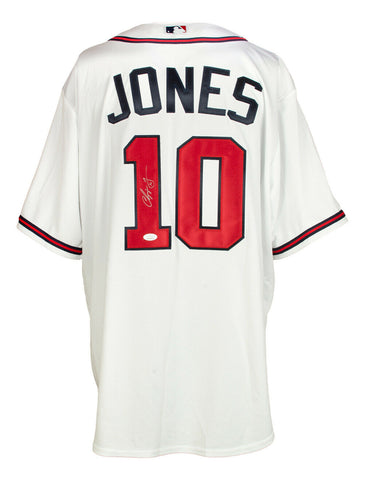 Chipper Jones Signed Atlanta Braves White Majestic Cool Base Baseball Jersey JSA