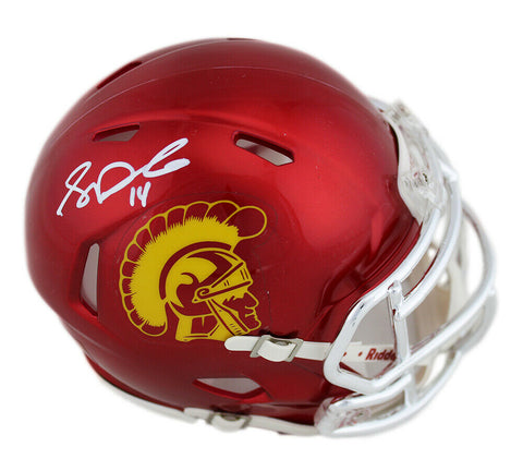 Sam Darnold Signed USC Trojans Speed Chrome Decal NCAA Mini Helmet