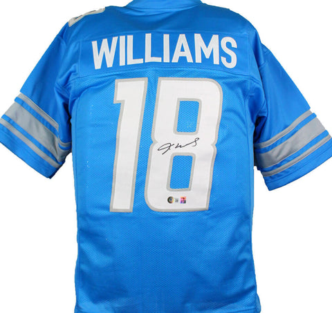 Jameson Williams Autographed Blue Pro Style Jersey #18- Beckett W Hologram