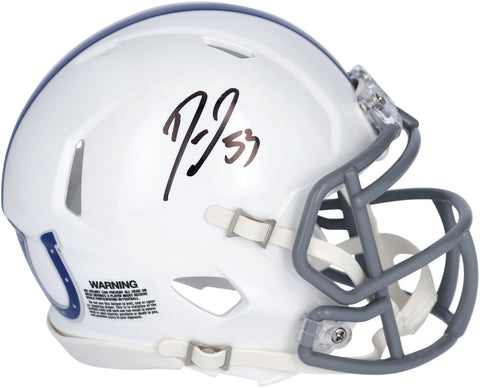 Darius Leonard Colts Signed Riddell 2021 Season Throwback Logo Speed Mini Helmet