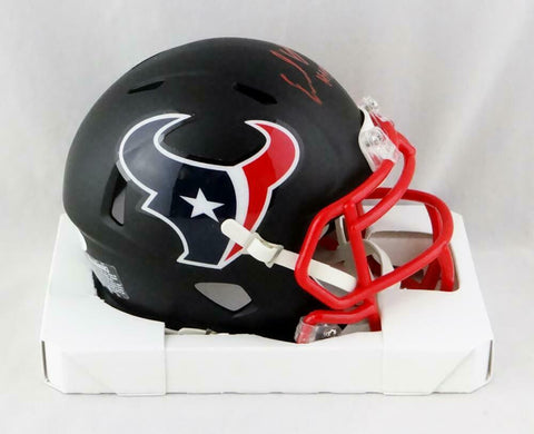 Earl Campbell Autographed Texans Flat Black Mini Helmet w/ HOF - JSA W Auth *Red