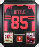 GEORGE KITTLE (49ers black TOWER) Signed Autographed Framed Jersey Beckett