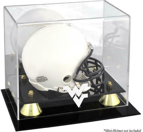 West Virginia Mountaineers Golden Classic Logo Mini Helmet Display Case