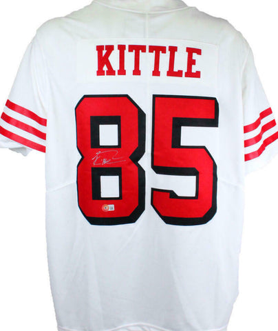 George Kittle Signed SF 49ers White NFL Nike Game Jersey- Beckett W Holo