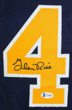 Glen Rice Autographed Blue Stat G Money Jersey- Beckett W *Black