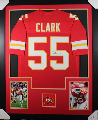 FRANK CLARK (Chiefs red TOWER) Signed Autographed Framed Jersey JSA