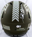 Deion Sanders Signed Falcons F/S Salute to Service Speed Helmet- Beckett W Holo