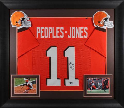 Donovan Peoples-Jones Authentic Signed Orange Pro Style Framed Jersey BAS Wit