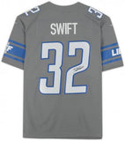 Framed D'Andre Swift Detroit Lions Autographed Steel Grey Nike Limited Jersey