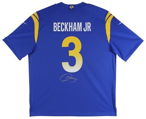 Rams Odell Beckham Authentic Signed Blue Nike Jersey Autographed BAS Witnessed 2