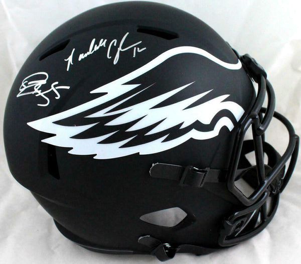 McNabb,Cunningham Autographed Eagles F/S Eclipse Speed Helmet-Beckett W Holo