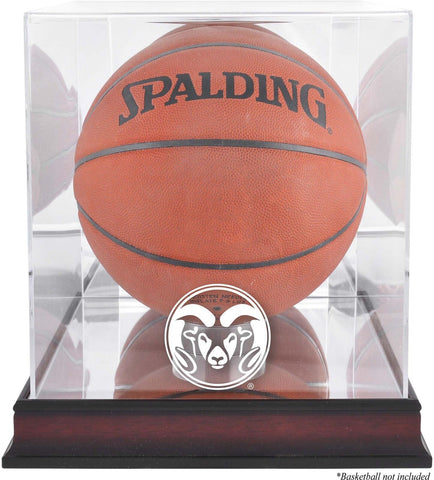 Colorado State Rams Antique Finish Basketball Display Case w/Mirror Back