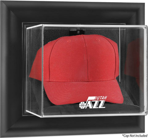 Utah Jazz Black Framed Wall-Mounted Team Logo Cap Display Case