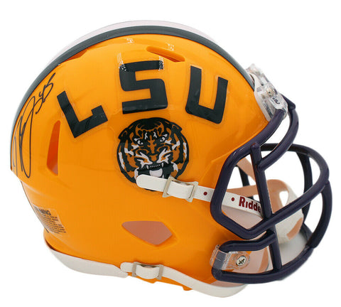 Deion Jones Signed LSU Tigers Speed Yellow NCAA Mini Helmet