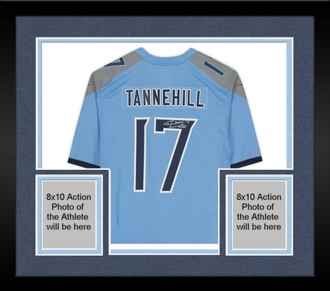 Framed Ryan Tannehill Tennessee Titans Autographed Light Blue Nike Game Jersey
