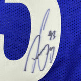 Autographed/Signed DWIGHT FREENEY Indianapolis Blue Football Jersey JSA COA Auto