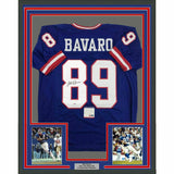 FRAMED Autographed/Signed MARK BAVARO 33x42 New York Blue Jersey PSA/DNA COA