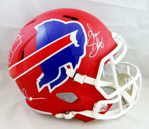 Kelly/Reed/Thomas Signed Buffalo Bills F/S AMP Speed Helmet- JSA W Auth *White