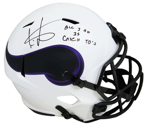 Cris Carter Signed Vikings Lunar Eclipse F/S Speed Rep Helmet w/Catch TD -SS COA