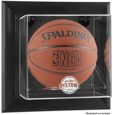 Detroit Pistons (2005-2017) Black Framed Wall-Basketball Display Case