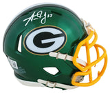 Packers Aaron Jones Authentic Signed Flash Speed Mini Helmet BAS Witnessed