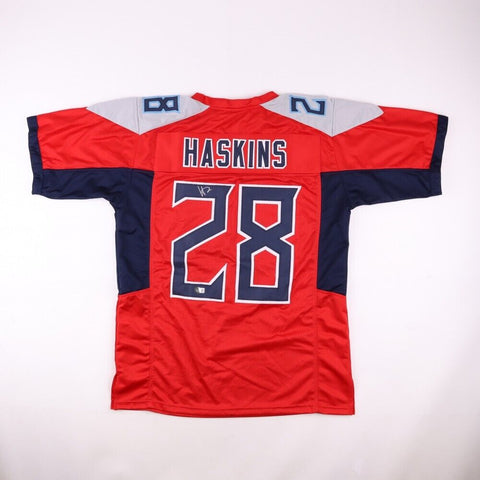 Hassan Haskins Signed Tennessee Titans Jersey (Beckett) 2022 4th Round Pick RB