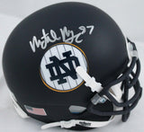 Michael Mayer Autographed Notre Dame Schutt Blue Mini Helmet-Beckett W Hologram