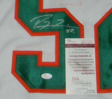 RAY LEWIS AUTOGRAPHED SIGNED MIAMI HURRICANES #52 WHITE THROWBACK JERSEY JSA