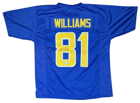 MIKE WILLIAMS SIGNED LOS ANGELES CHARGERS #81 ROYAL BLUE JERSEY BECKETT