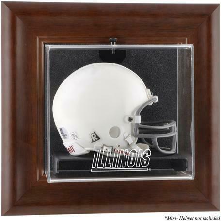 Illinois Brown Framed Wall-Mountable Mini Helmet Display Case - Fanatics