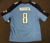 TITANS MARCUS MARIOTA AUTOGRAPHED SIGNED BLUE NIKE JERSEY SIZE XL MM HOLO 94299