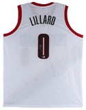 Damian Lillard Authentic Signed White Pro Style Jersey Autographed BAS Witnessed