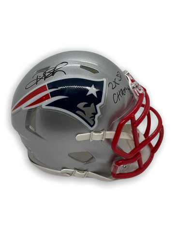Deion Branch Signed Autographed Patriots Mini Helmet w/ Inscription JSA