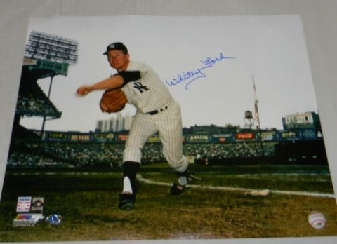 WHITEY FORD AUTOGRAPHED SIGNED NEW YORK YANKEES 16x20 COLOR PHOTO COA