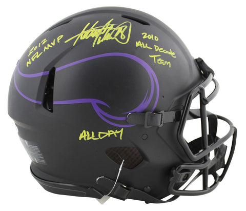 Vikings Adrian Peterson "3x Insc" Signed Eclipse Proline F/S Speed Helmet BAS