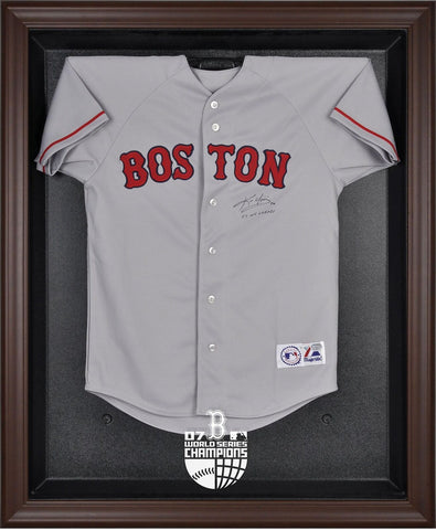 Boston Red Sox 2007 WS Champs Brown Framed Logo Jersey Display Case