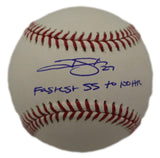 Trevor Story Autographed Colorado Rockies OML Baseball SS 100HRs Beckett 37310