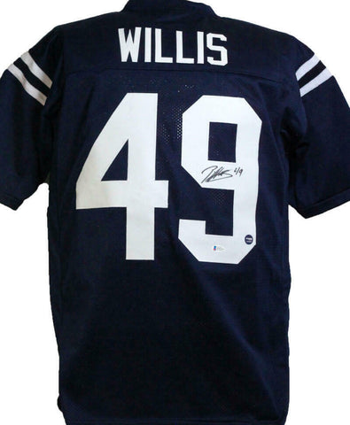 Patrick Willis Autographed Navy College Style Jersey *9- Beckett W *Black