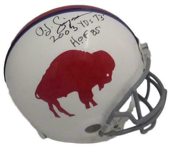 O.J. Simpson Signed Buffalo Bills TB Proline Helmet 2003 YDs & HOF JSA 20818
