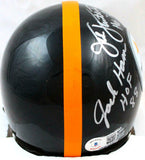Ham / Lambert / Russell Autographed Steelers 63-76 Mini Helmet-Beckett W Holo