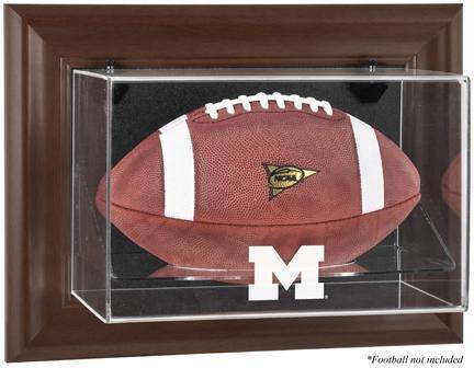 Michigan Wolverines Brown Framed Wall-Mountable Football Display Case