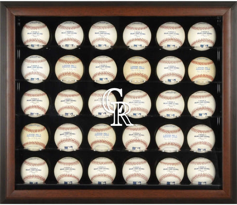 Colorado Rockies (2017-Present) Logo Brown Framed 30-Ball Display Case
