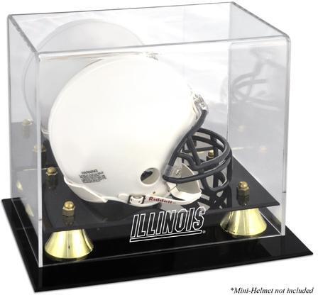 Illinois Fighting Illini Golden Classic Logo Mini Helmet Display Case