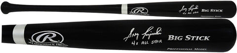Greg Luzinski Signed Rawlings Big Stick Black Baseball Bat w/4x All Star -SS COA
